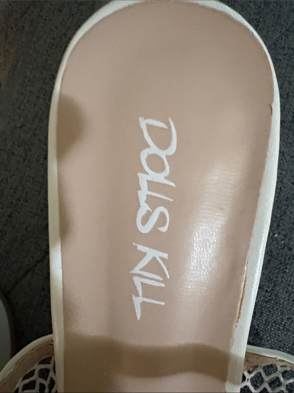 Dolls Kill White Mesh Slingback Sandals - Picture 3 of 4